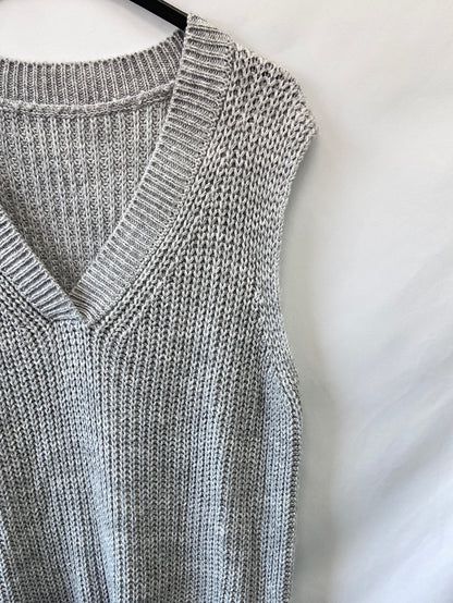 OTRAS.Vestido punto gordito gris T.M/L