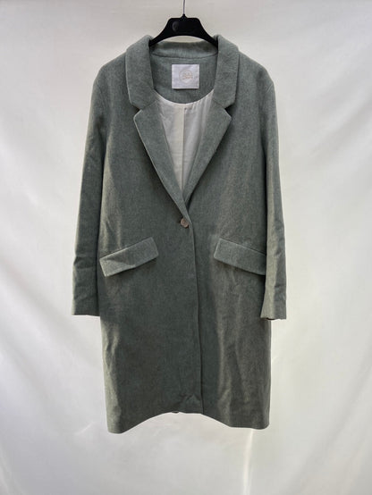 DES PETITS HAUTS. Abrigo de paño verde agua T.m