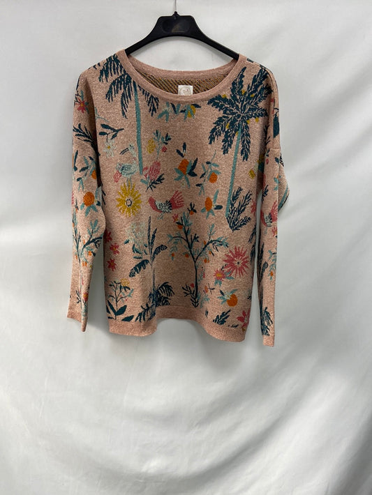 DES PETITS HAUTS. jersey rosa flores T.s/m