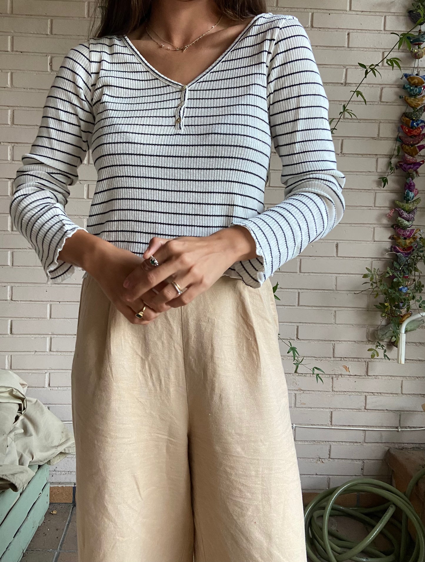 White striped Ts top