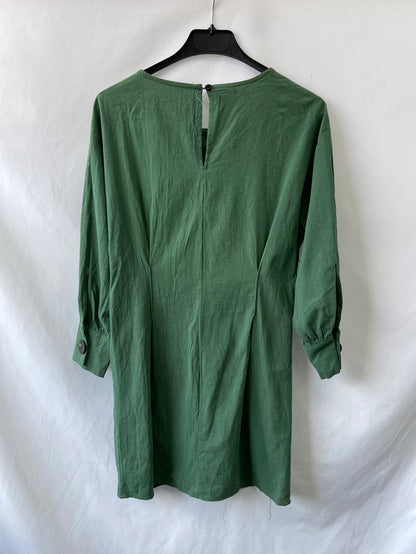 COCO NUT.Vestido verde botones T.S