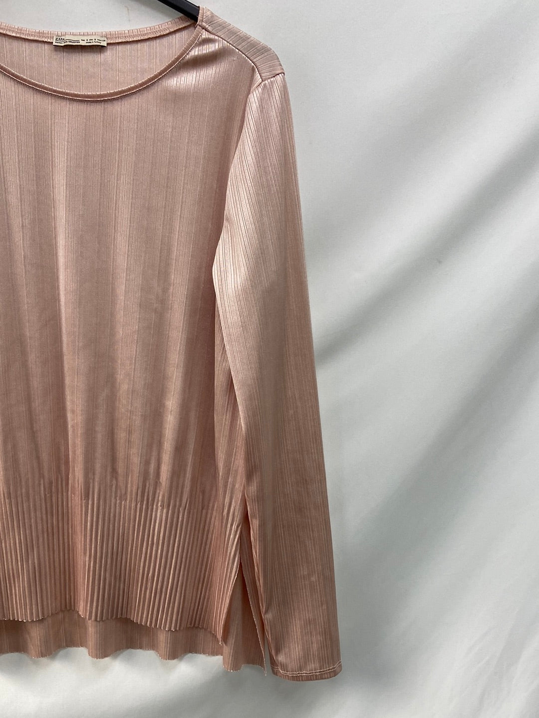MarketZARA. Camiseta rosa efecto rayas T.s