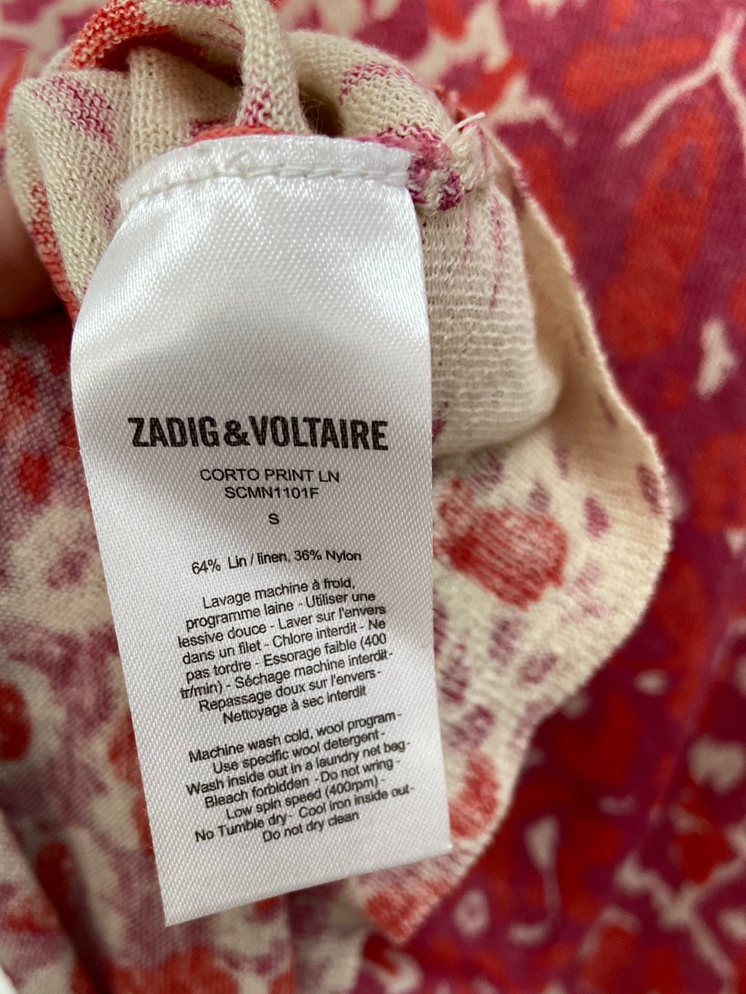 ZADIG&VOLTAIRE.Jersey Lino estampado T.s