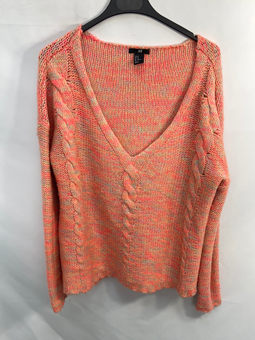 H&M.Jersey naranja hilos colores t.m