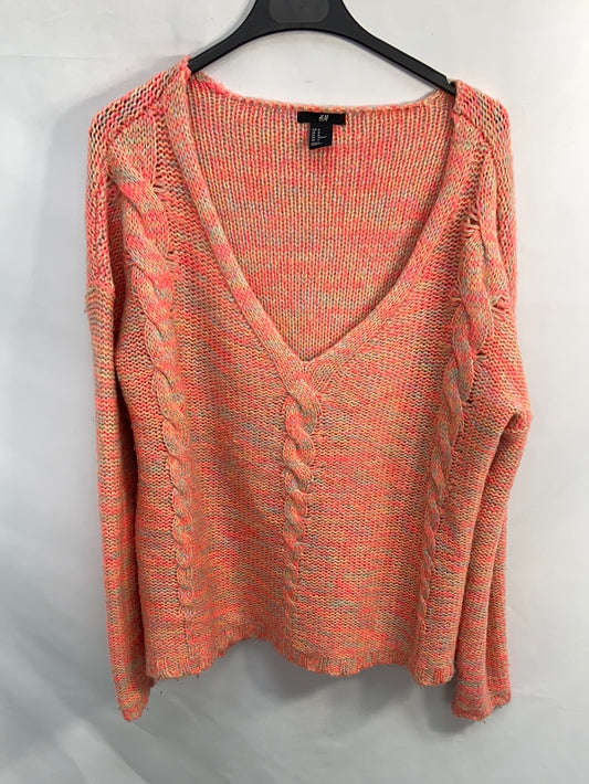 H&M.Jersey naranja hilos colores t.m