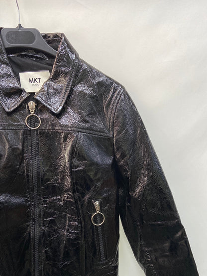 MKT.Black leather jacket S.36
