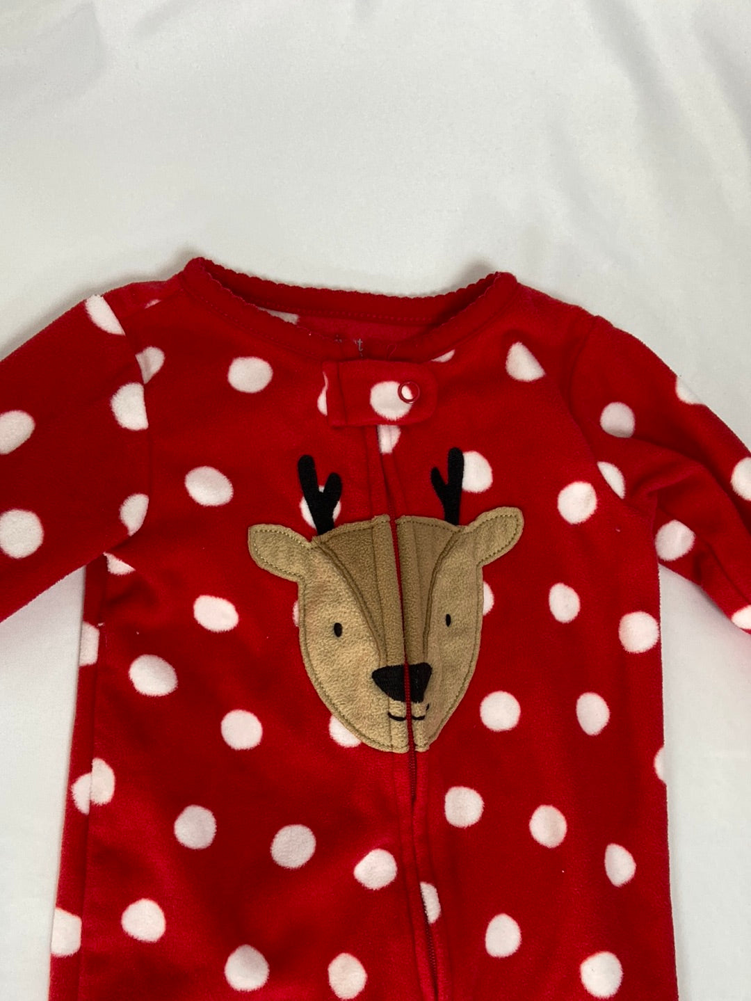 CARTER'S. White polka dot reindeer bodysuit S.9 months