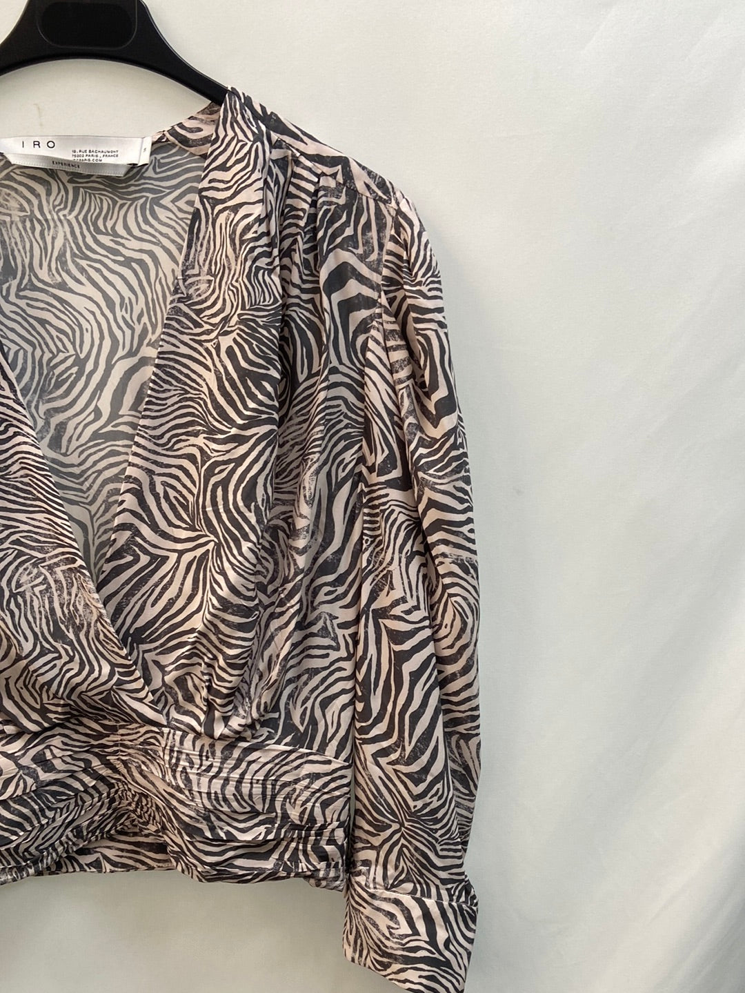 IRO.Animal print crossed blouse T.38