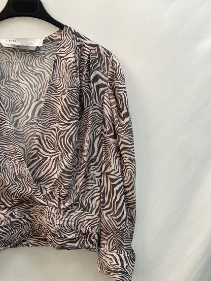 IRO.Animal print crossed blouse T.38