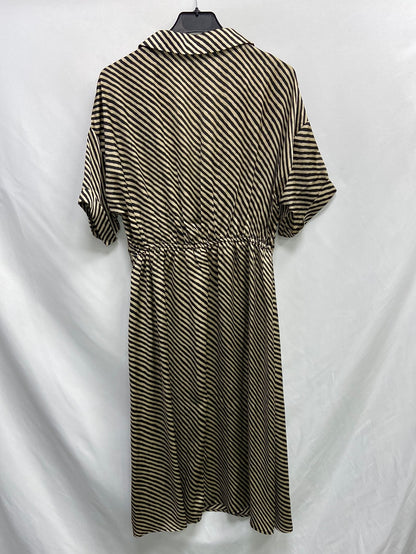 MANGO. Vestido midi rayas T.s