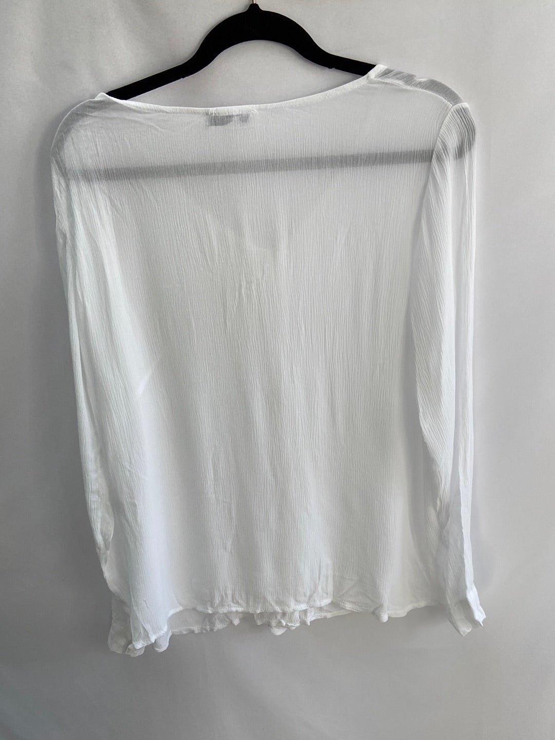 VALENTINA.Blusa blanca plisada T.m