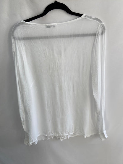 VALENTINA.Blusa blanca plisada T.m