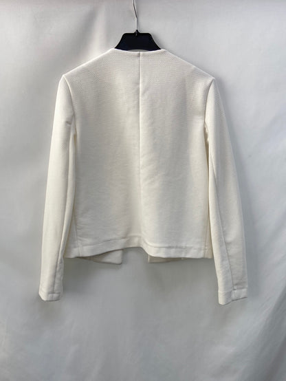 MANGO. White textured Ts jacket