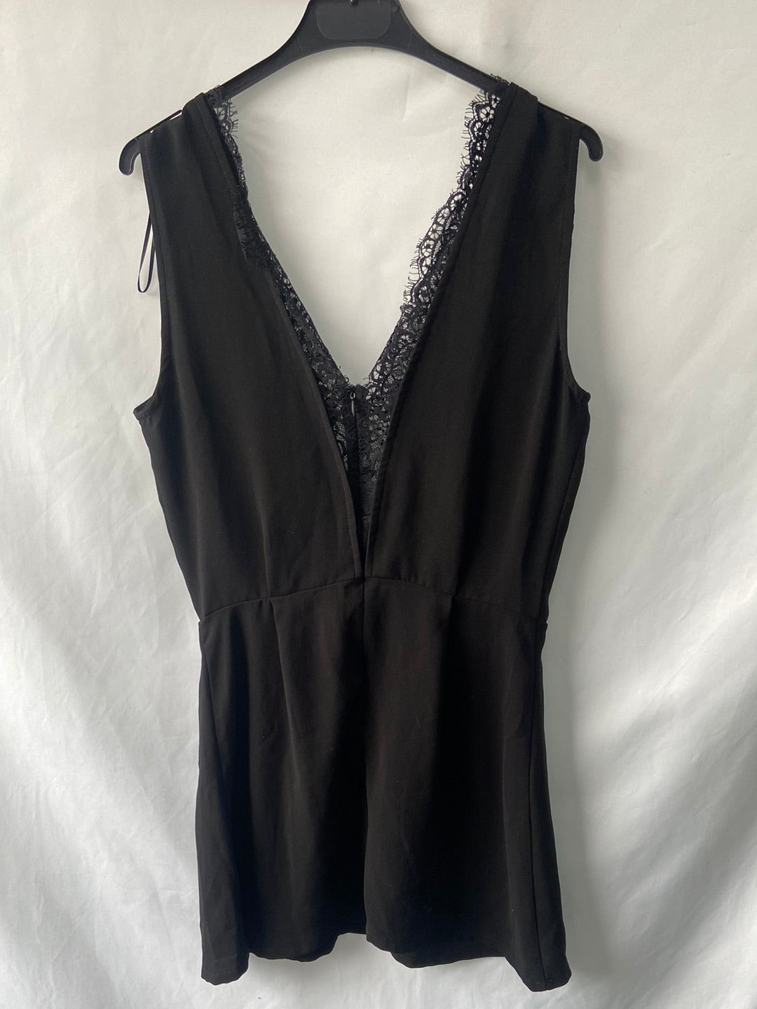 LEFTIES. Black lace trim mini dress Tm