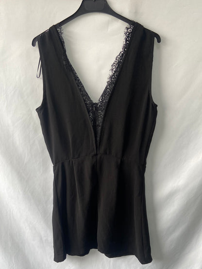 LEFTIES. Black lace trim mini dress Tm