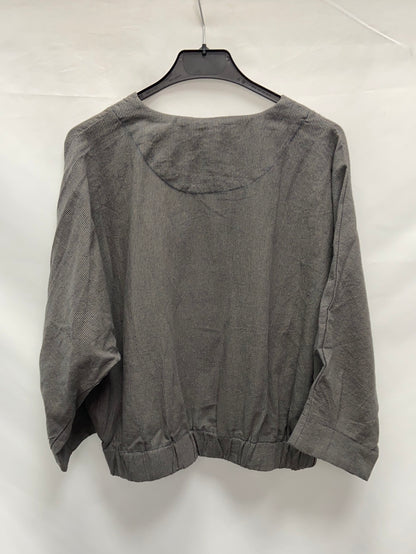 RENATTA&amp;GO. Grey striped blouse with buttons TS/M