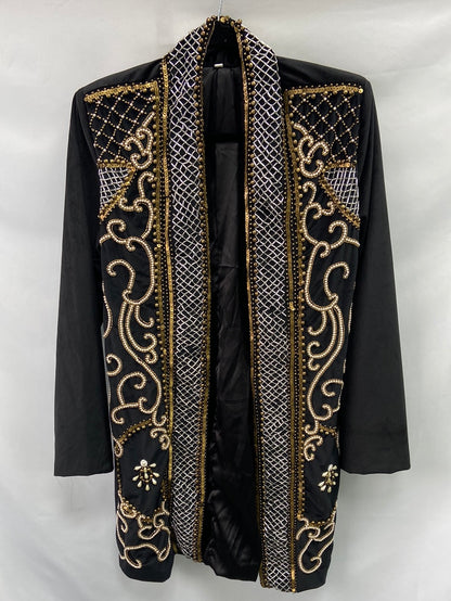 OTRAS.Chaqueta negra terciopelo abalorios T.L