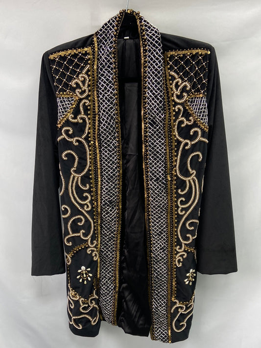 OTRAS.Chaqueta negra terciopelo abalorios T.L