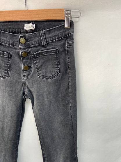 NICOLI. pantalon gris acampanado T.32