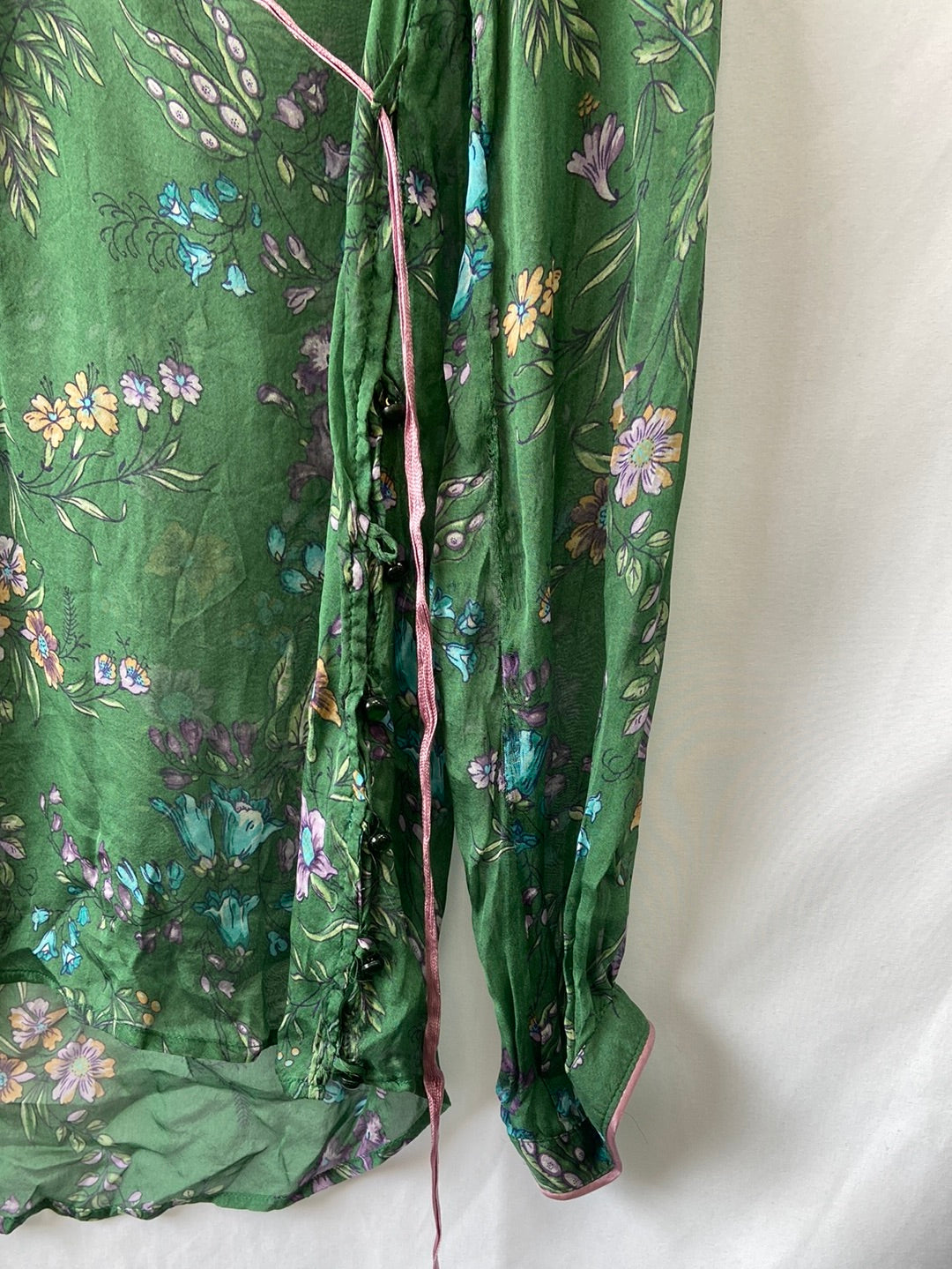 MASSIMO DUTTI.Blusa seda semitransparente T.s