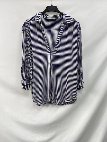 ZARA.Blue striped blouse Ts