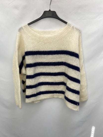 DES PETITES HAUTS.Striped mohair sweater T.xs