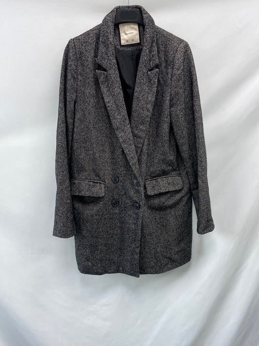 PULL&BEAR.Abrigo gris jaspeado T.M