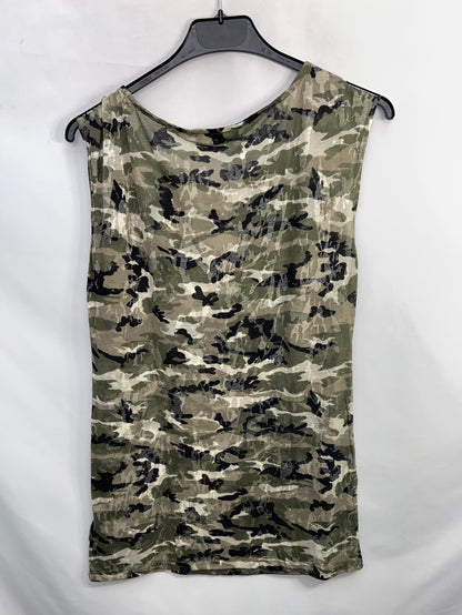 OTRAS.Camiseta finita larga camuflaje T.m