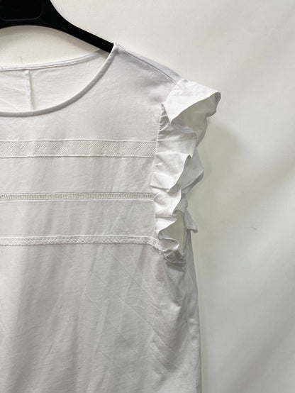 OTRAS.Camiseta blanca detalles encaje TU (S)