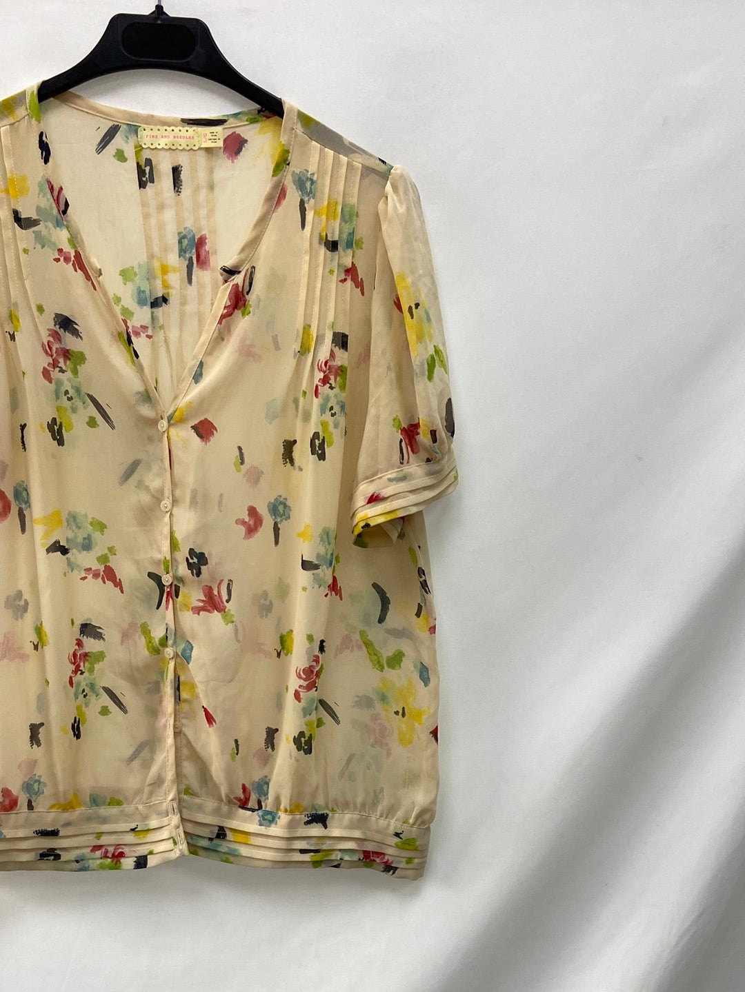 PINS&NEEDLES.Camisa semitransparente estilo vintage T.L (S/M)