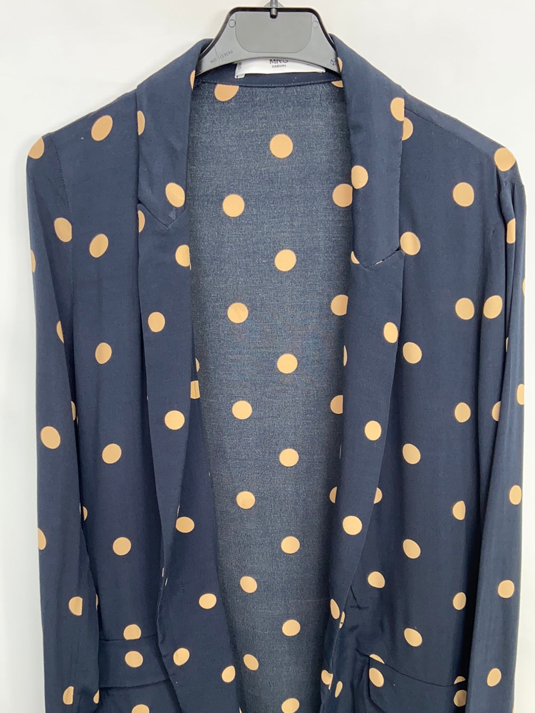 MANGO.Blazer azul lunares beige XS