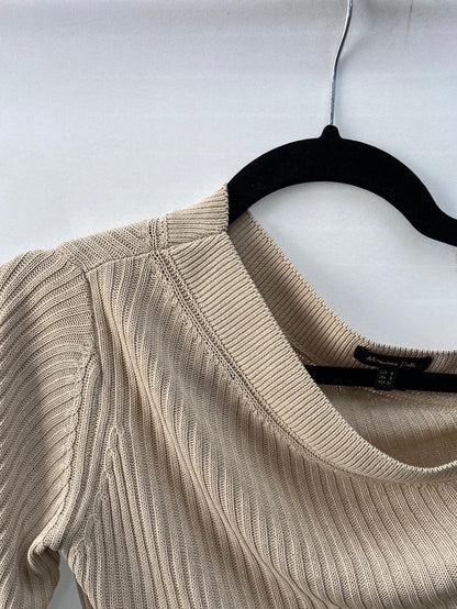 MASSIMO DUTTI. Asymmetrical beige top/sweater. T.S.