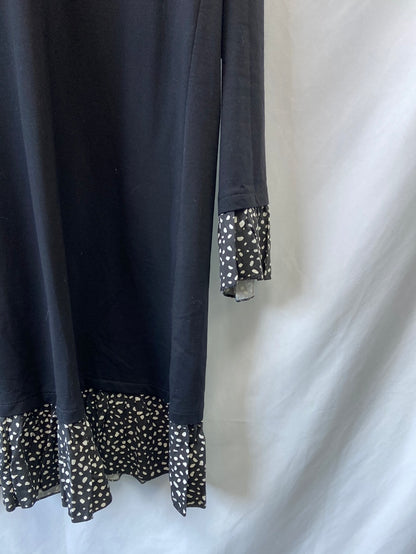 VALENTINA.Vestido negro doble textura T.L/XL