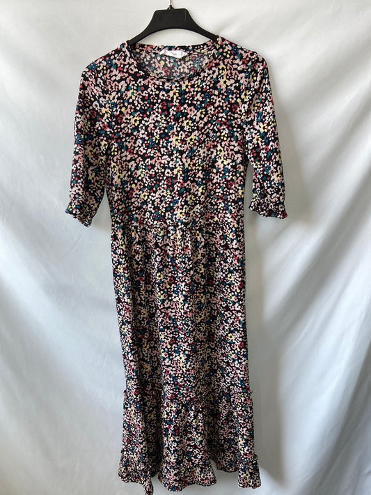 MANGO.Vestido midi Flores T.XS