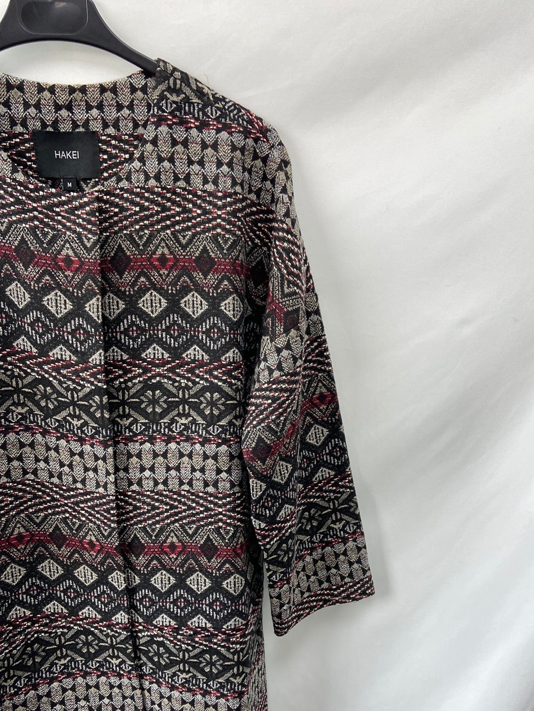 HAKEI.Abrigo paño estampado T.M