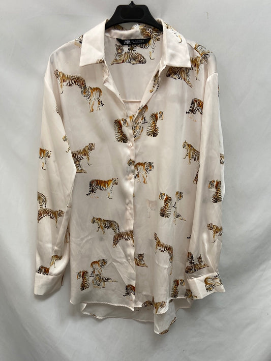 ZARA. Oversized Tiger Print Shirt TS