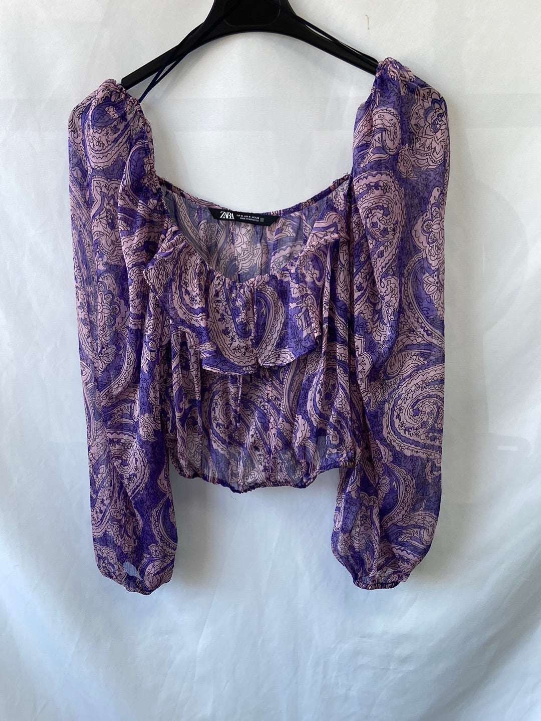 ZARA.Purple semi-transparent top TM