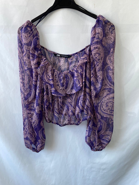 ZARA.Purple semi-transparent top TM