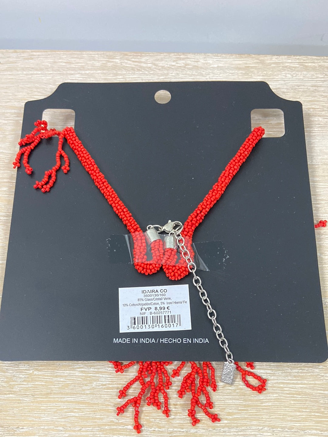 MISAKO.Collar rojo abalorios