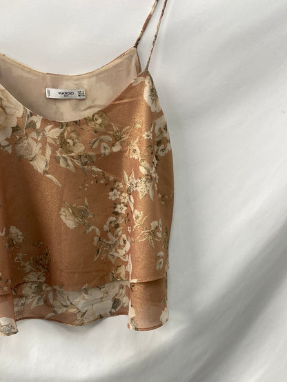 MANGO.Top flores hilos dorados T.s
