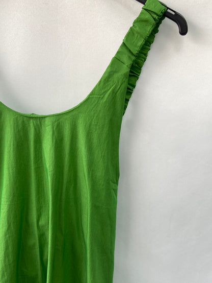 MANGO.Top verde espalda cruzada T.L