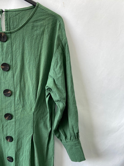 COCO NUT.Vestido verde botones T.S
