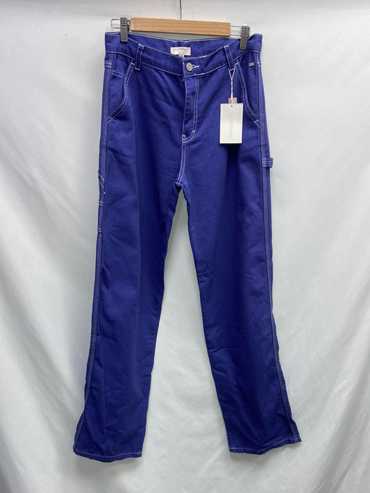 PULL&BEAR.Pantalones anchos morados T.36