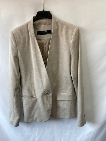 ZARA.Blazer Beige linen T.40 (m)