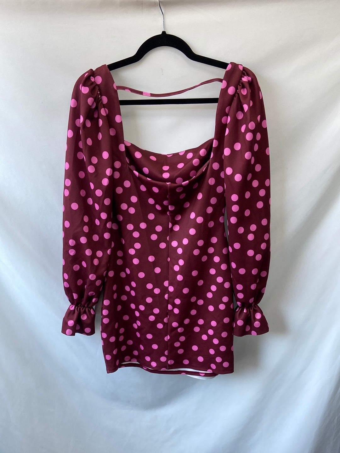 ASOS.Vestido mini cruzado lunares T.38