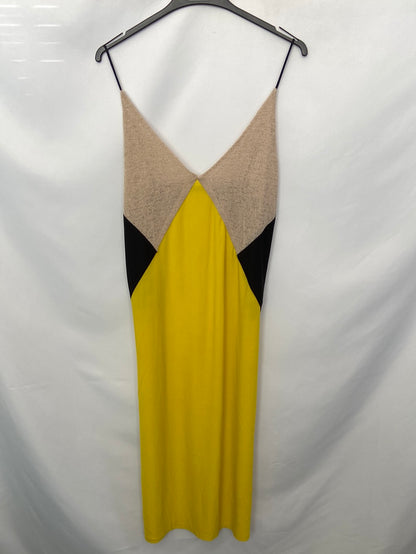 ZARA.Vestido midi tricolor T.M