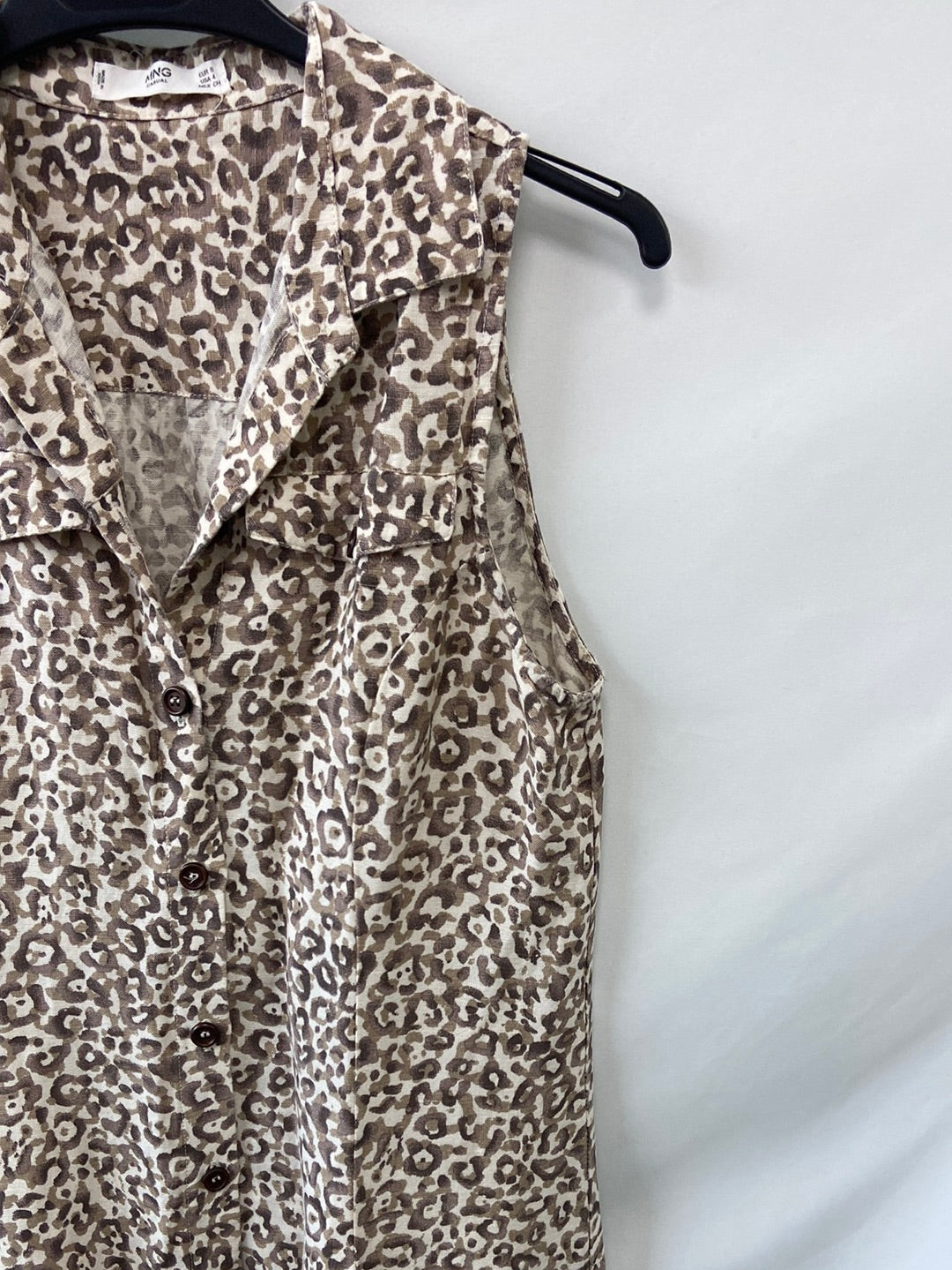 MANGO.Vestido camisero animal print T.S