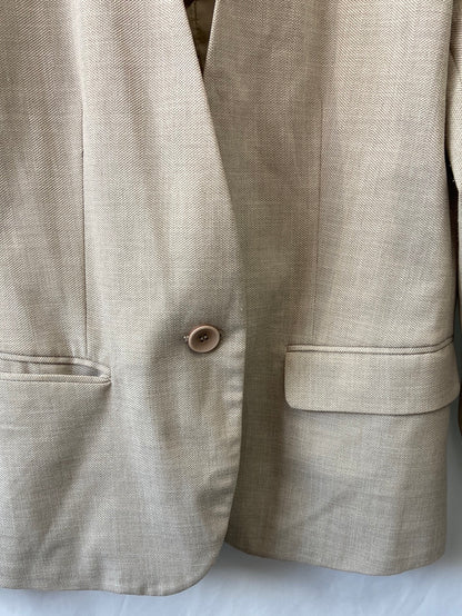 ZARA.Blazer Beige linen T.40 (m)