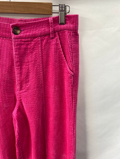 ZARA.Pantalones rosas pana T.XS
