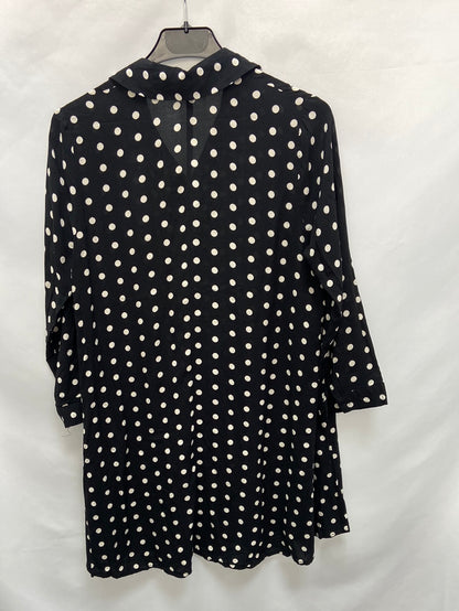 ZARA.Vestido Mini negro lunares T.s